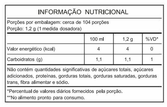 Biosen Espessante Clear 125g - Organutri tabela nutricional