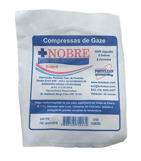 Compressa de Gaze 13 Fios 7,5cm x 7,5cm - Fortclean