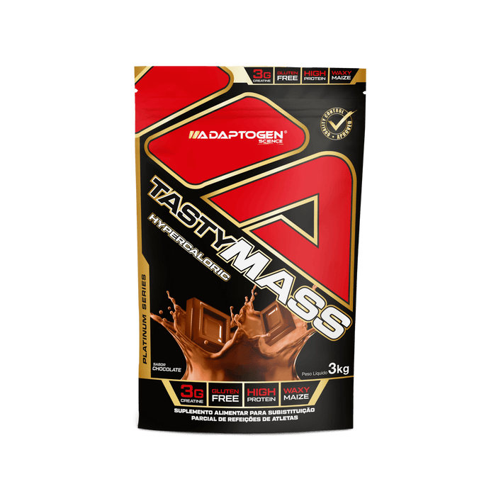 Massa hipercalorica tasty mass sabor morango 3kg - adaptogen