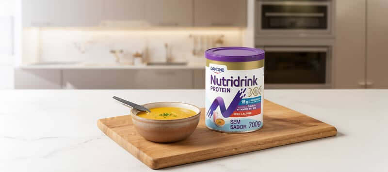 receita salgada creme de abobora e cenoura com nutridrink protein sem sabor