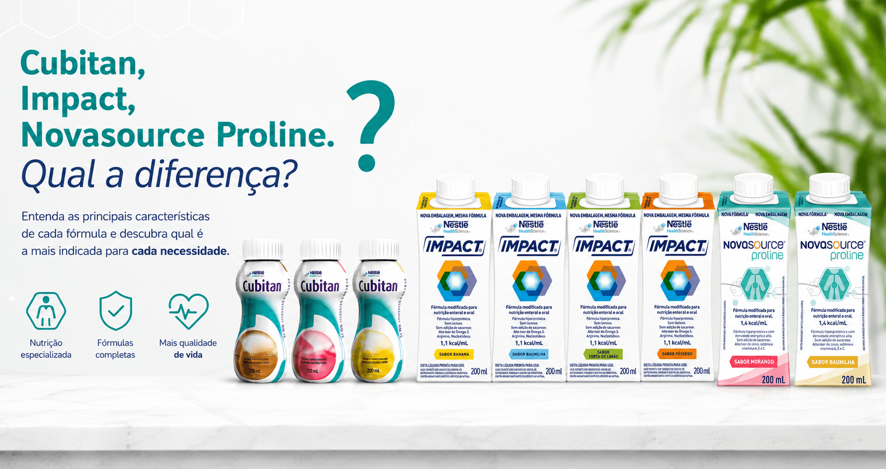 entenda a diferença entre cubitan, impact e novasource proline