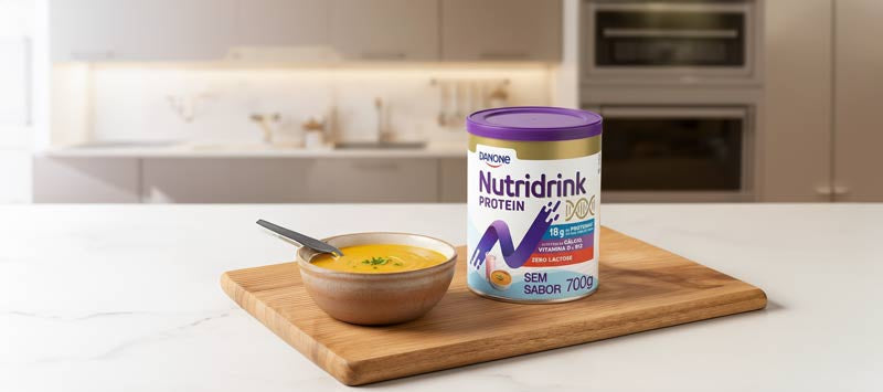 receita salgada creme de abobora e cenoura com nutridrink protein sem sabor