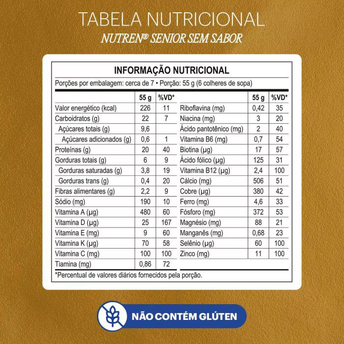 tabela nutricional nutren senior sem sabor 