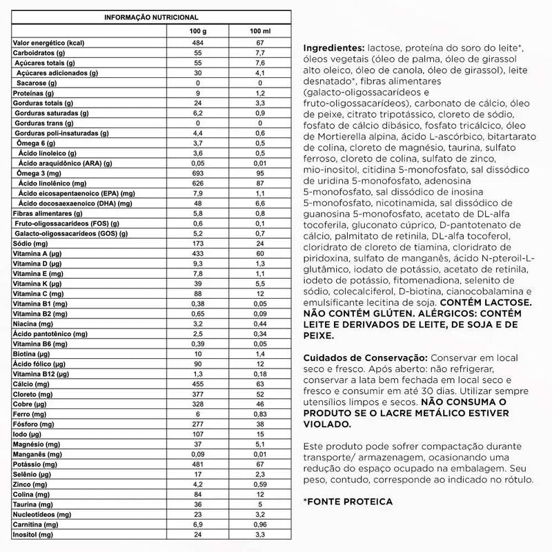 tabela nutricional aptamil premium 1