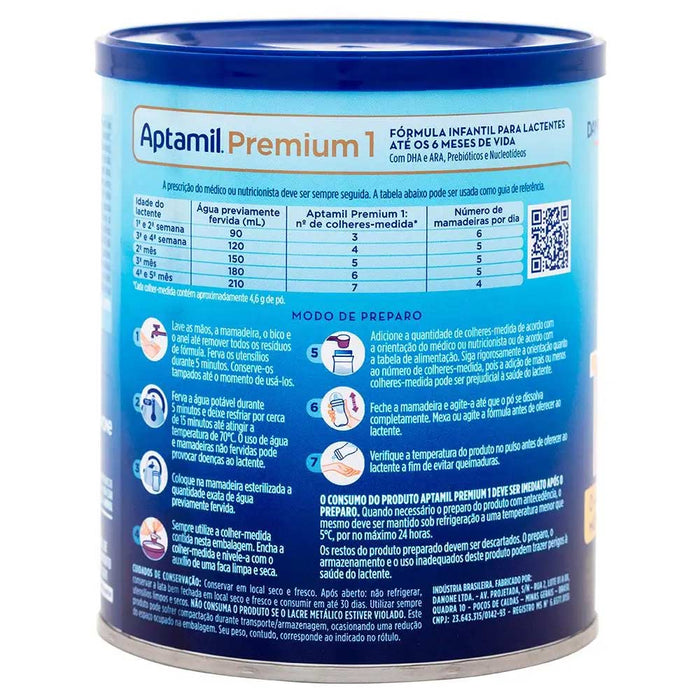 Aptamil Premium 1 400g Fórmula Infantil - 0-6 meses - Danone