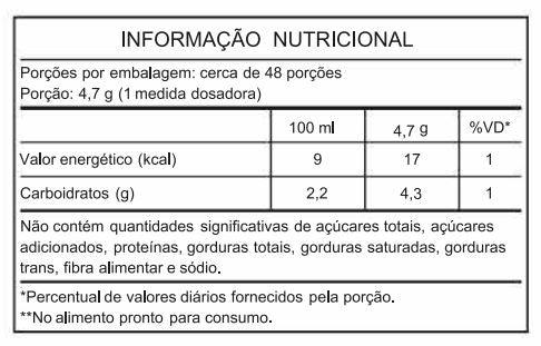 tabela nutricional Biosen Espessante 400gr - Organutri