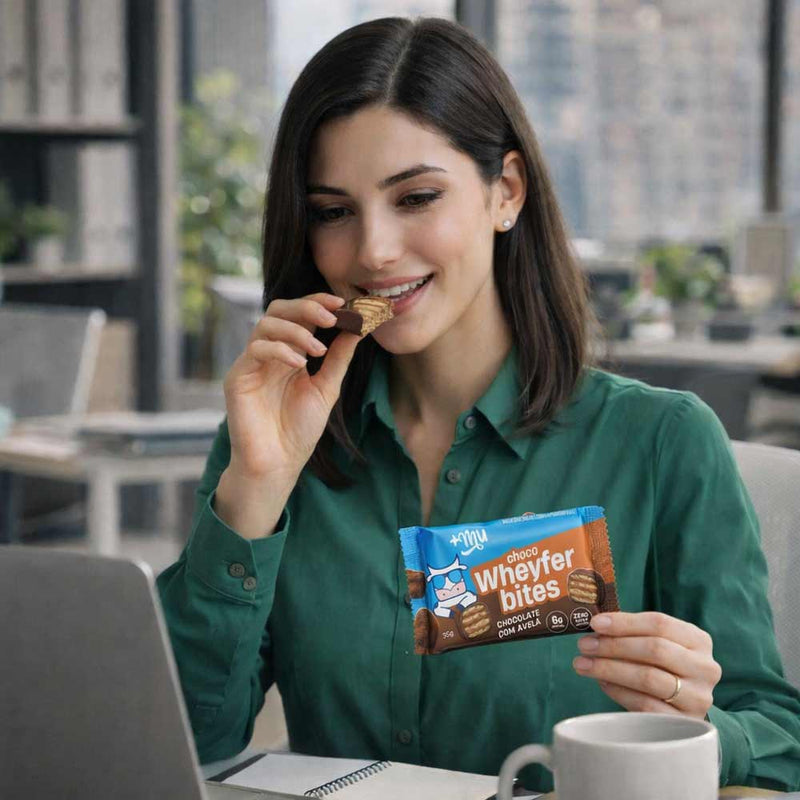 Chocowheyfer Bites Chocolate com Avelã - +Mu