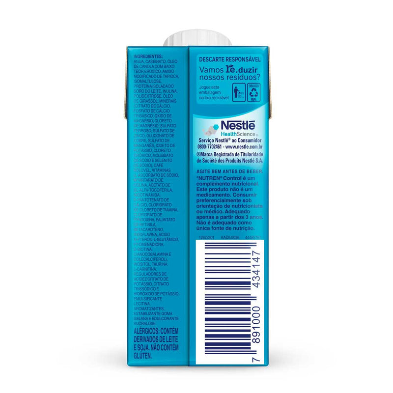 ingredientes Complemento Alimentar Nutren Control Café com Leite 200ml