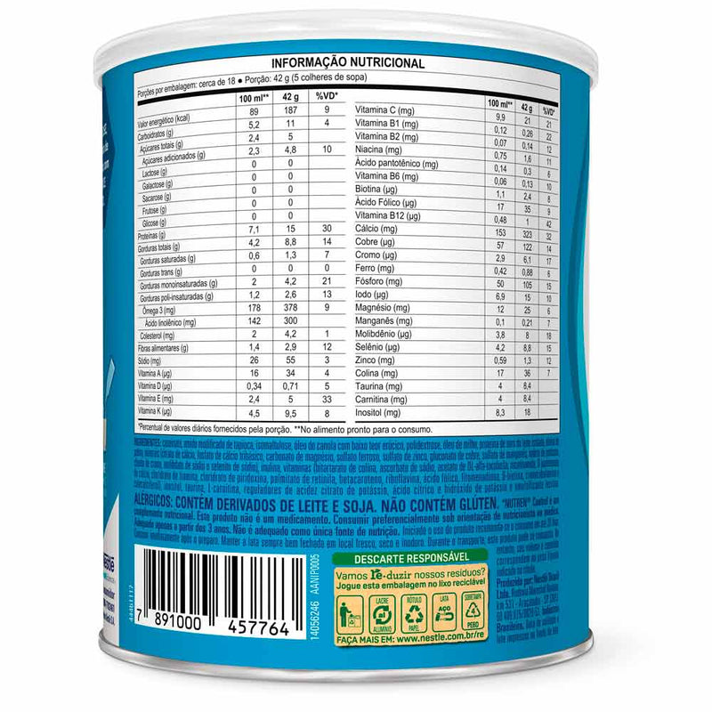 tabela nutricional Complemento Alimentar Nutren Control Sem Sabor 740g