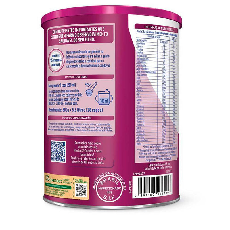 Neslac Comfor - 3 a 5 Anos 800g Composto Lácteo - Nestlé