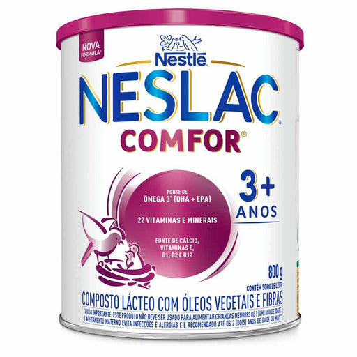 Neslac Comfor 3 a 5 anos 800g Nestlé - lata do composto lácteo com óleos vegetais e fibras