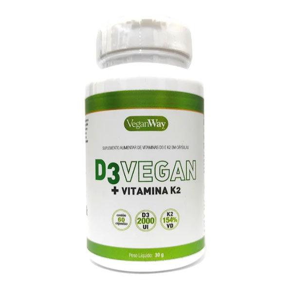 Vitamina D3 Vegan 2000UI + Vitamina K2 - VeganWay 60 cápsulas