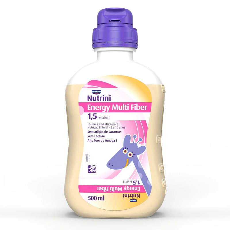 Nutrini Energy Multi Fiber 500ml Danone - fórmula pediátrica enteral 1,5 kcal/ml com fibras