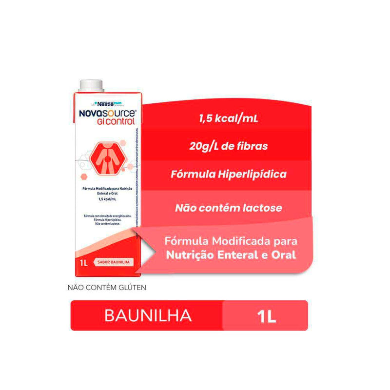 beneficios Nutrição Enteral e Oral Novasource GI Control Baunilha 1L