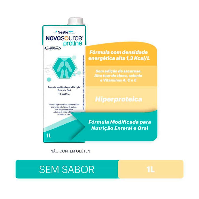 Beneficios Nutrição Enteral e Oral Novasource Proline Sem Sabor 1l
