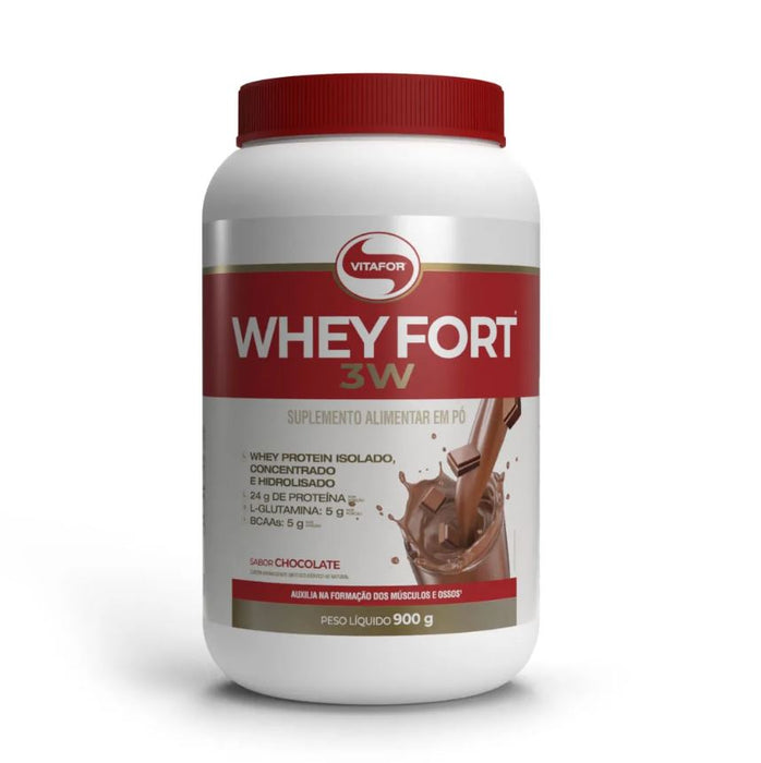 Whey Fort 3w Sabor Chocolate 900g - Vitafor