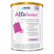 Lata de Alfa Junior Nestlé Sem Sabor 400g – fórmula pediátrica de aminoácidos – frente