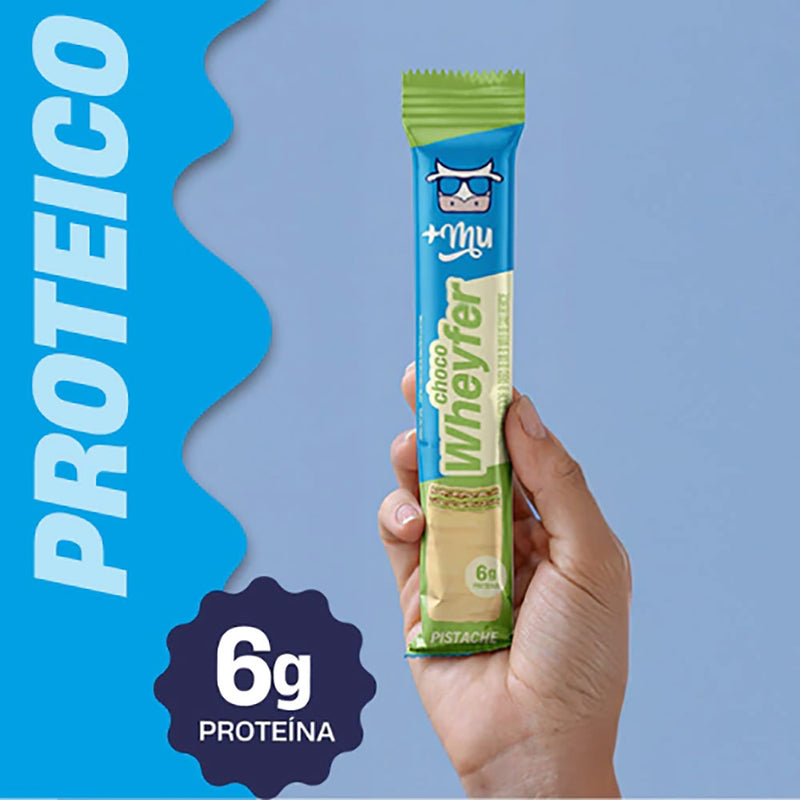 Chocowheyfer +mu sabor pistache barra de proteina