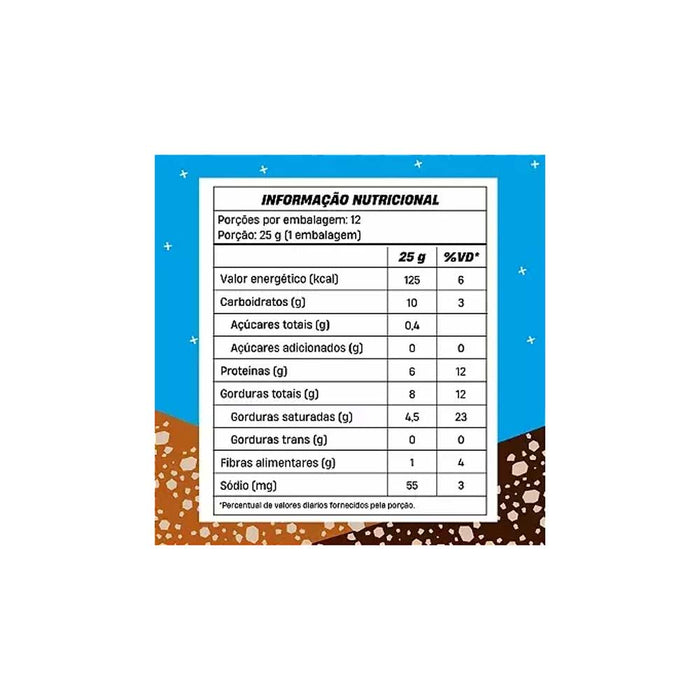 tabela nutricional Chocowheyfer Chocolate com Avelã 25g - +mu
