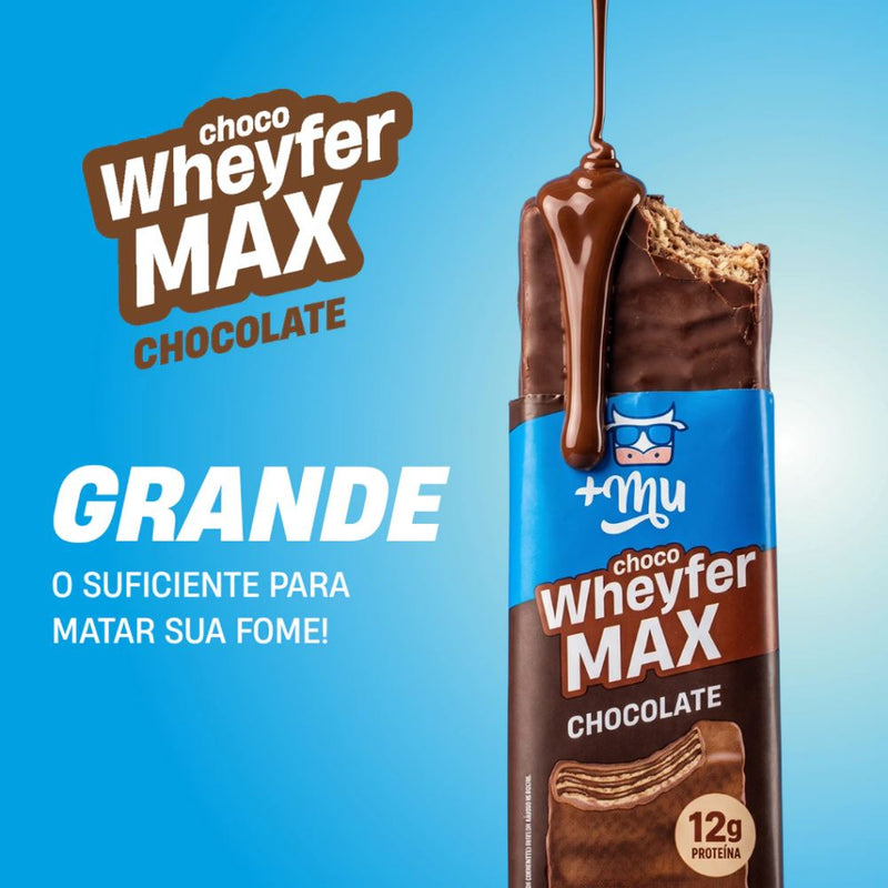 Chocowheyfer Max Chocolate 50g - +MU - barra grande com cobertura de chocolate