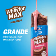 Chocowheyfer Max Morango 50g - +MU - barra grande com cobertura sabor morango