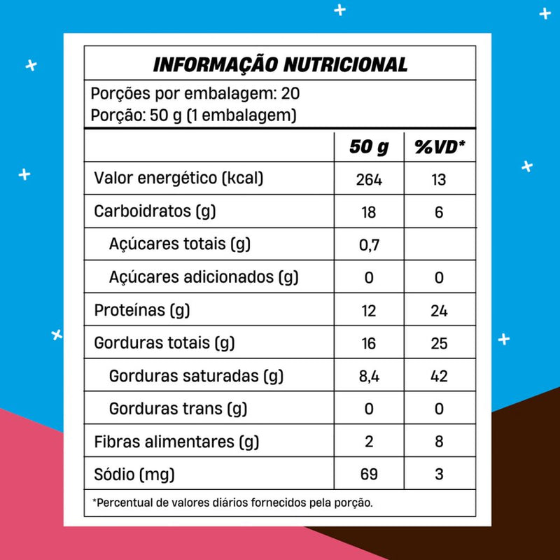 Chocowheyfer Max Morango 50g - +MU - tabela nutricional