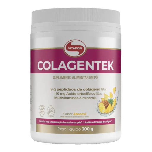Colagentek sabor Abacaxi 300g Vitafor – pote, vista frontal
