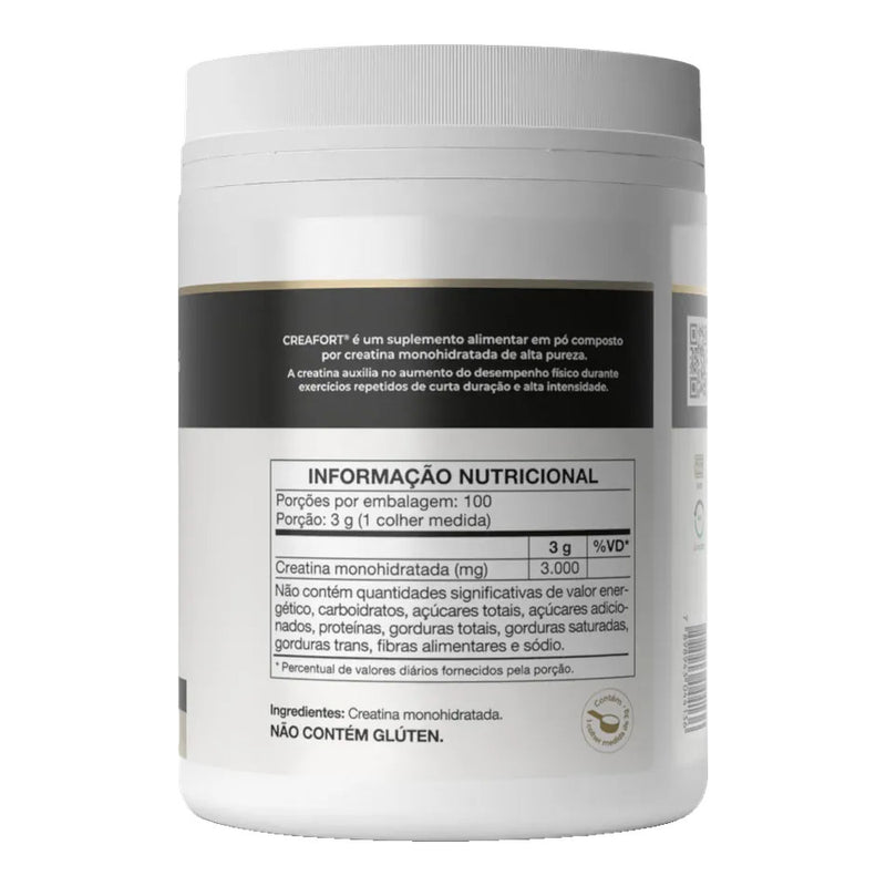 Tabela nutricional do Creafort creatina 300g Vitafor