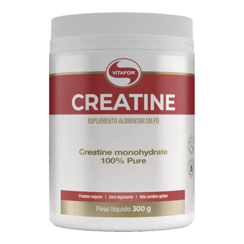 Creatine creatina monohidratada 300g Vitafor – pote, vista frontal
