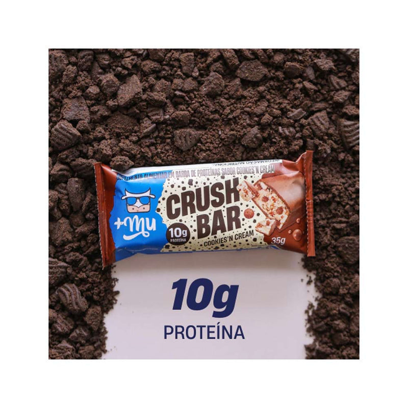 Barra de Proteina Crushbar Cookies'n Cream 2.0 35G - +mu