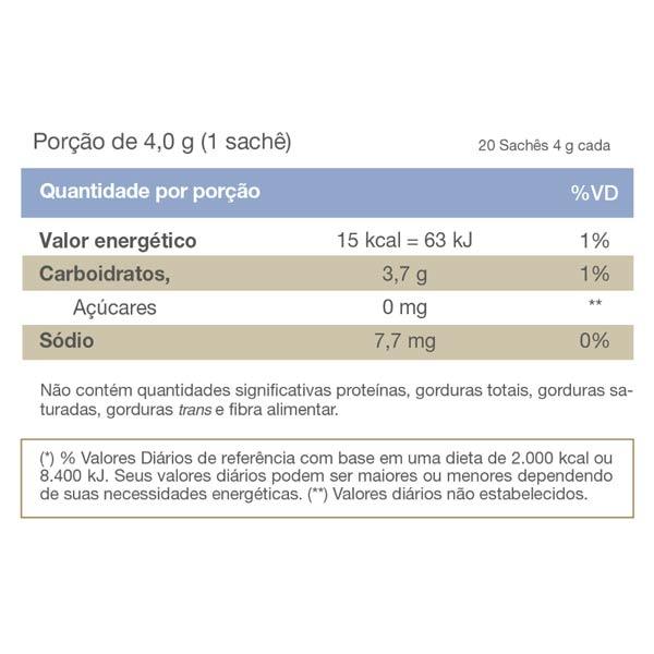 tabela nutricional espessante alimentar Espefor 20 sachês 4g - Vitafor