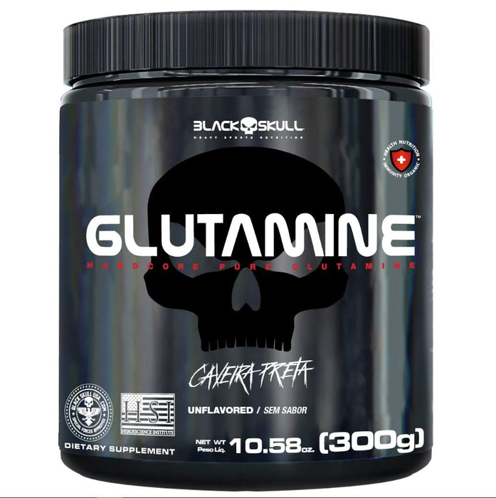 suplemento alimentar glutamina 300g black skull
