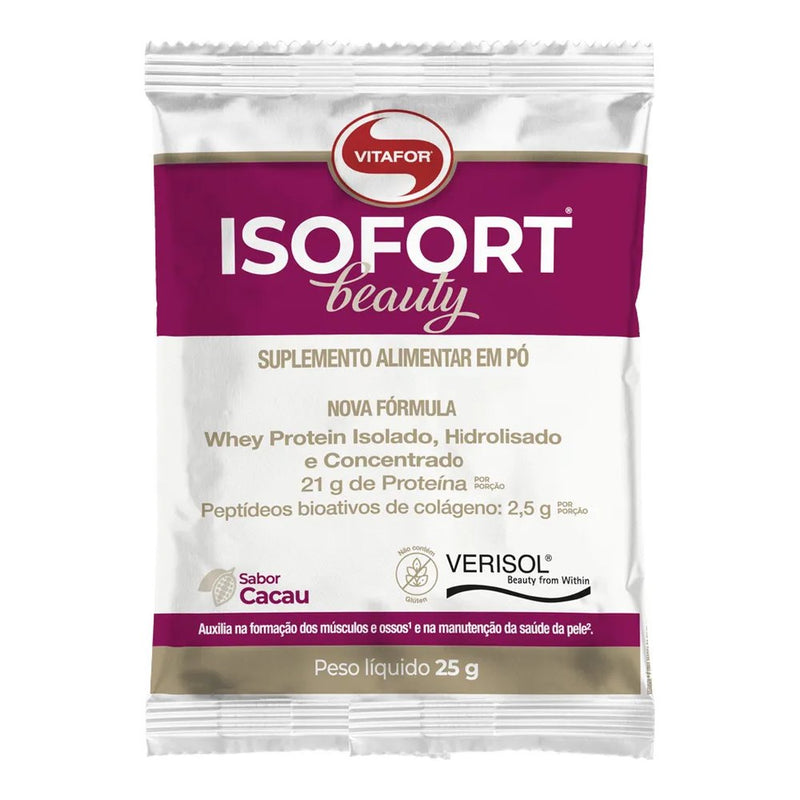 Isofort Beauty sabor Cacau sachê 25g Vitafor – vista frontal
