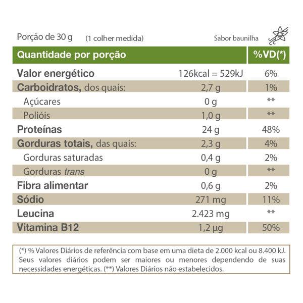whey protein vegano isofort plat baunilha tabela nutricional vitafor