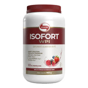 Isofort WPI sabor Frutas Vermelhas 900g Vitafor – whey protein isolado, pote, vista frontal