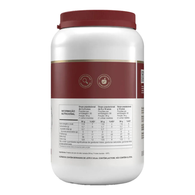Tabela nutricional e ingredientes do Isofort WPI Neutro 900g Vitafor