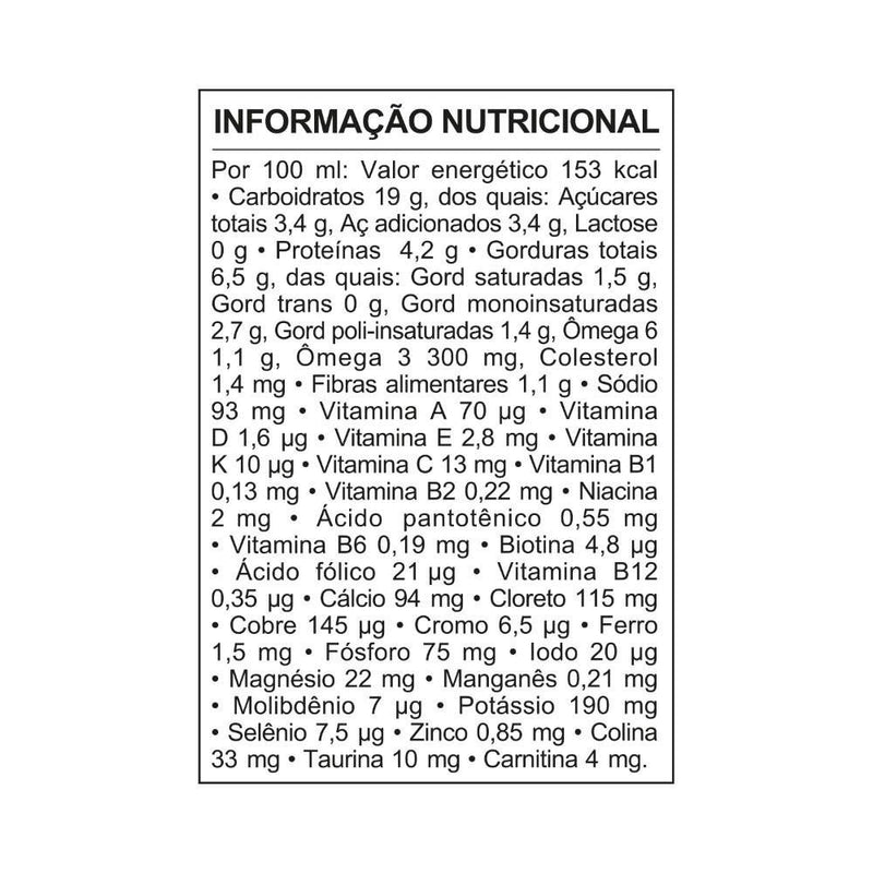 Tabela de informação nutricional Isosource Junior Plus 200ml