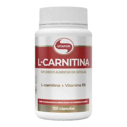L-Carnitina com vitamina B6 120 cápsulas Vitafor – frasco, vista frontal