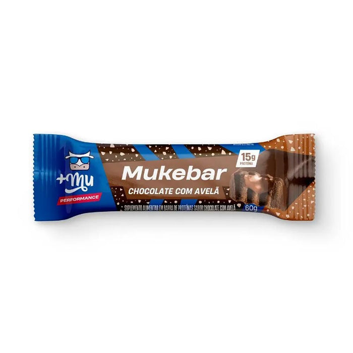 Barra de Proteina Mukebar Chocolate com Avelã  60g - +MU