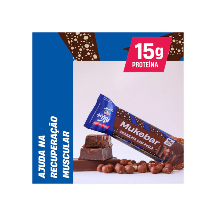 Barra de Proteina Mukebar Chocolate com Avelã  60g - +MU