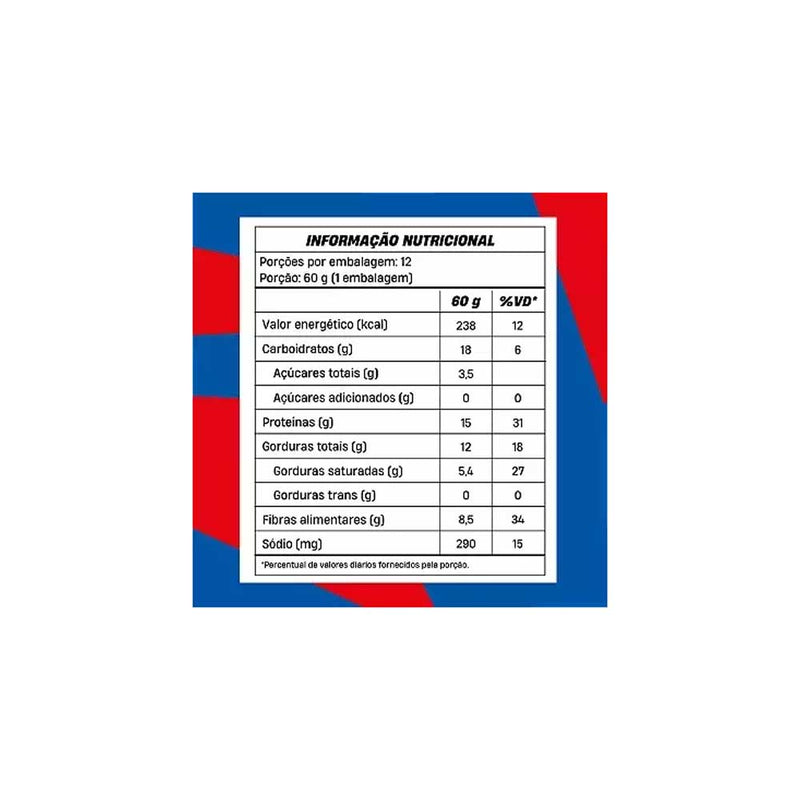 tabela nutricional Barra de Proteina Mukebar Paçoquita 60g +MU