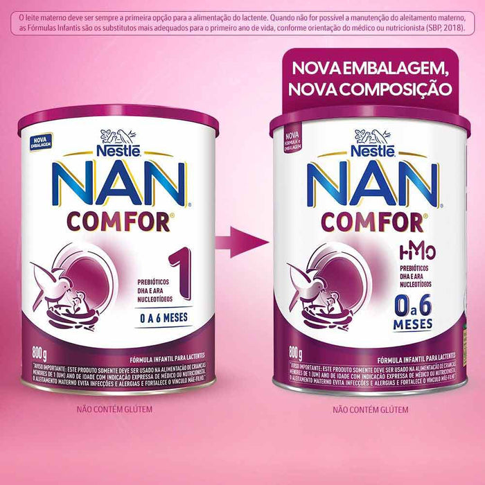 Nan Comfor Hmo - 0 a 6 Meses 800g Fórmula Infantil - Nestlé nova embalagem