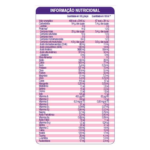 tabela nutricional Neocate LCP Upgrade 400g - Danone