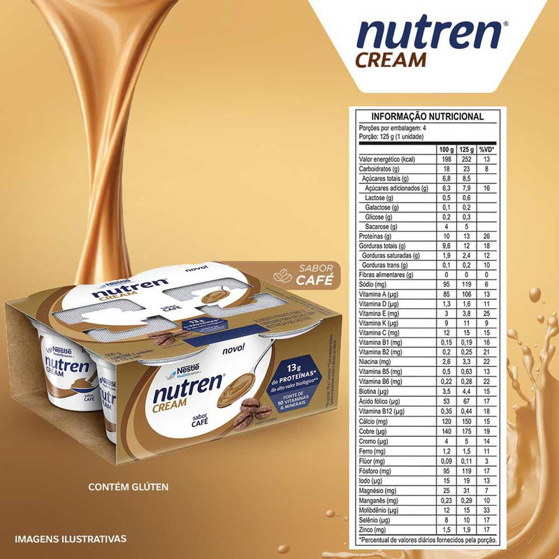 nutren cream café tabela nutricional