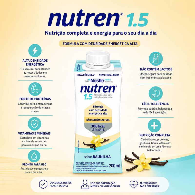 Benefícios do Nutren 1.5 Baunilha 200ml com alta densidade energética