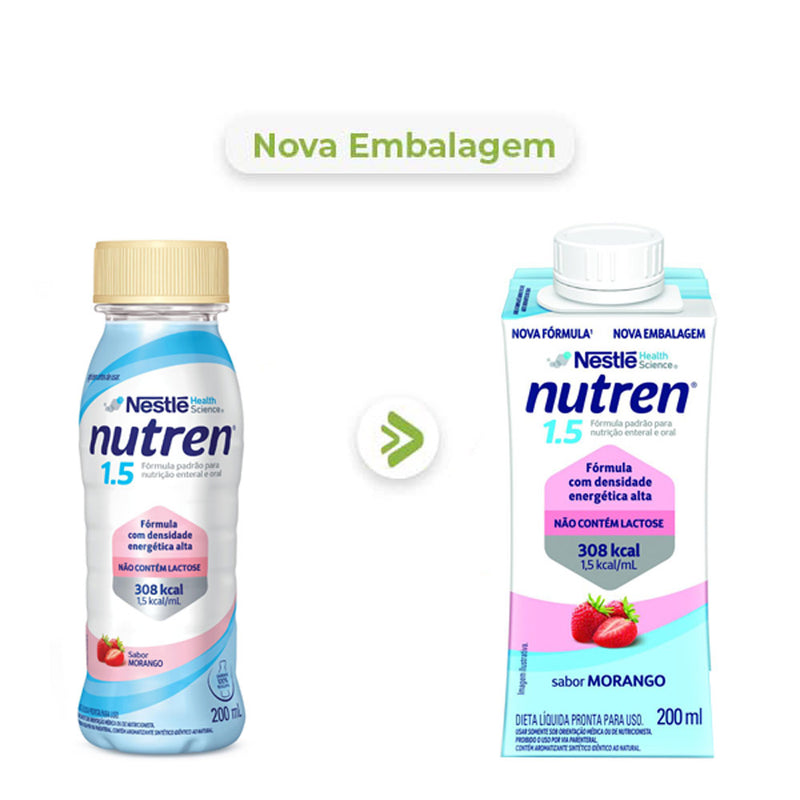 nova embalagem nutren 1.5 sabor morango neslté