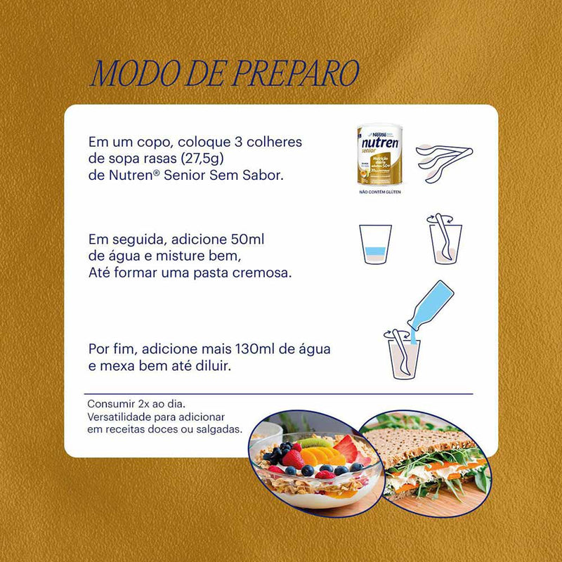 nutren senior sem sabor modo de preparo