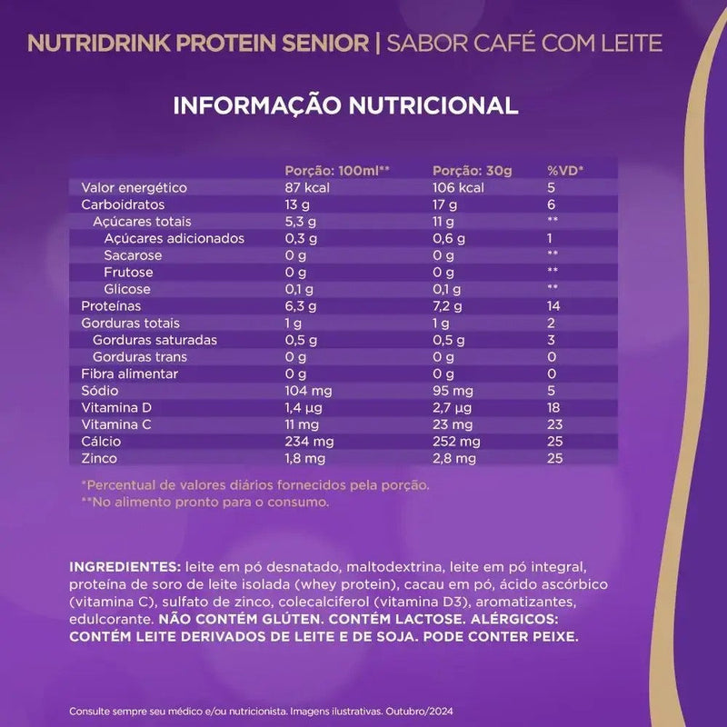 Nutridrink Protein Senior Café com Leite 380g Danone