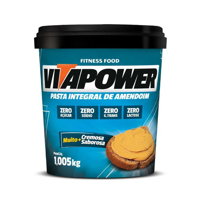 Pasta de Amendoim Integral Sabor Tradicional 1005g - Vitapower