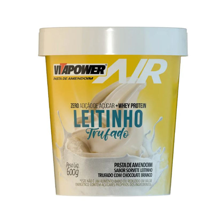 Pasta de Amendoim Air Sabor Sorvete Leitinho Trufado 600g - Vitapower